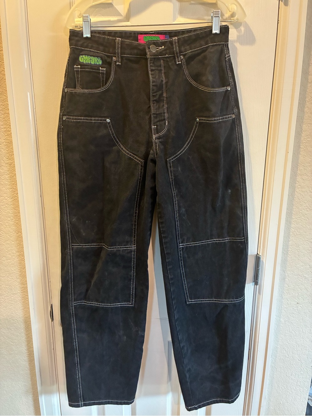 Empyre Black Jeans with White Contrast Stitching